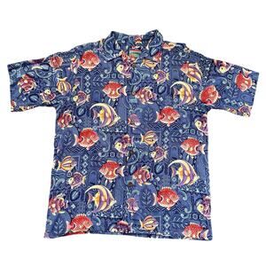 Joe Kealoha Hawaiian Shirt Men Large Colorful Fish Tropical Reyn Spooner USA